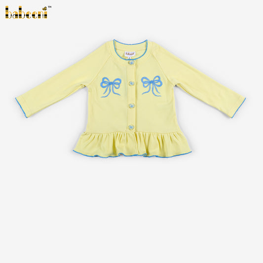 DR4627 - Girls Hand-Embroidered Knit Cardigan
