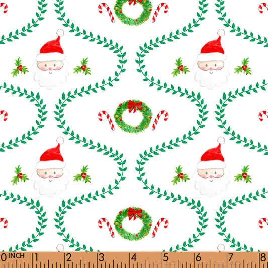 F128- green tinsel;  wreath pique printing 4.0