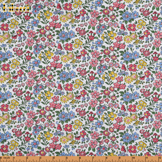 F210 - Multicolored floral fabric printing