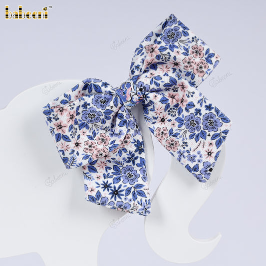 Violet Bloom Cotton Hair Bow - VAA001