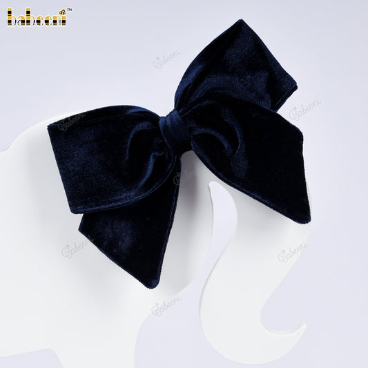 Midnight Navy Velvet Hair Bow - VAA008