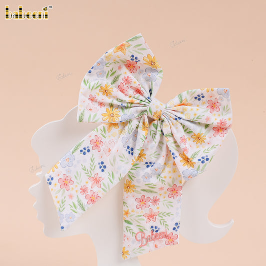 Spring Garden Hand-embroidered Bow - HB191