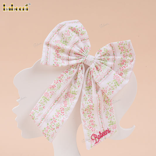 Blush Garden Hand-embroidered Bow - HB192