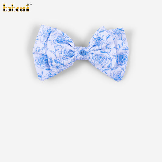 HB211 - Girls Baby Blue Stripe Bow Hair Clip