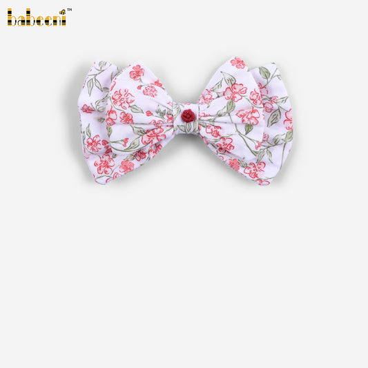HB219 - Girls Blossom Print Bow Hair Clip