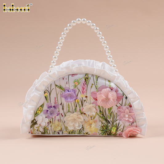 Floral Embellished Pearl Handbag - KB102