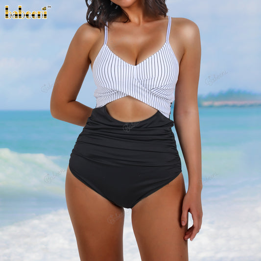 One Piece Swimsuit Women - Tummy Control, Adjustible Wrap Tie Back - AMZ005