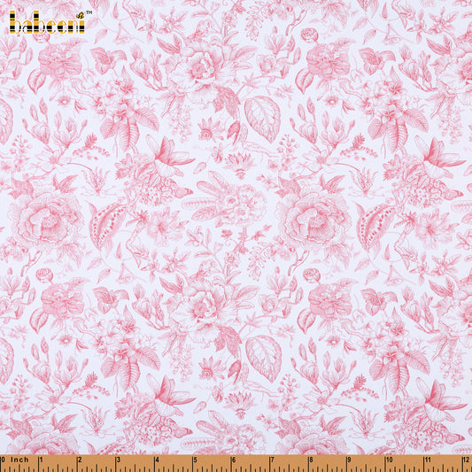 PP1078 - Pink Toile Floral Fabric