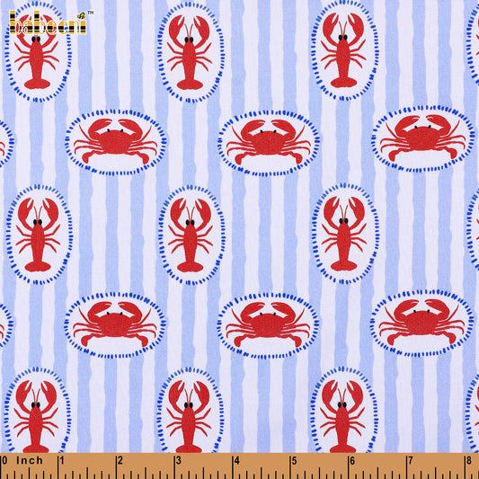 PP1080 - Coastal Lobster Stripe Fabric