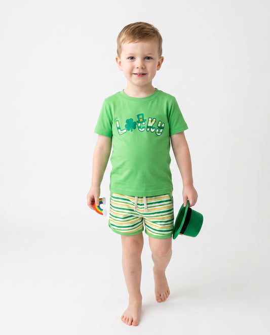 BC1489 - Boys' St. Patrick's Day Tee & Striped Shorts Set