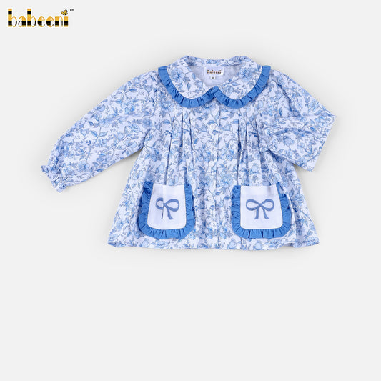DR4562 - Blue Cottage Garden Long Sleeve Top & Elastic Pants Set