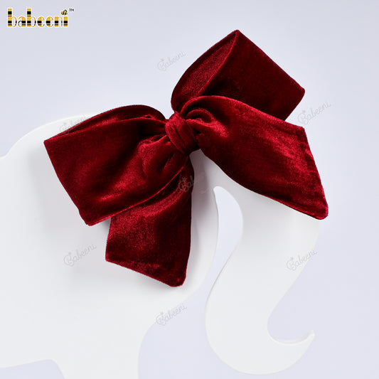 Velvet Red Hair Bow - VAA011
