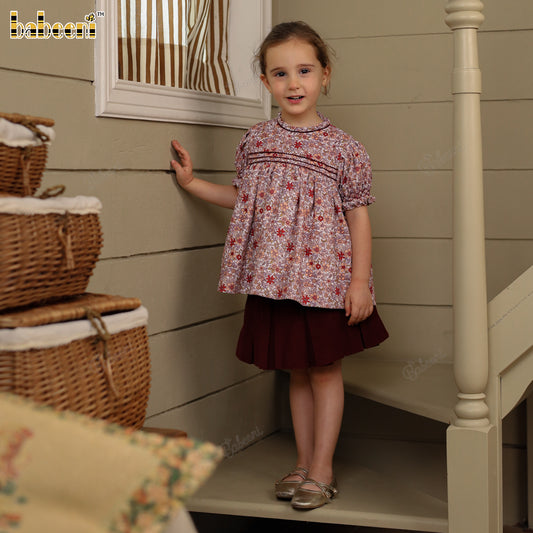 Girls' Corduroy Top & Velvet Skirt Set - VAG008