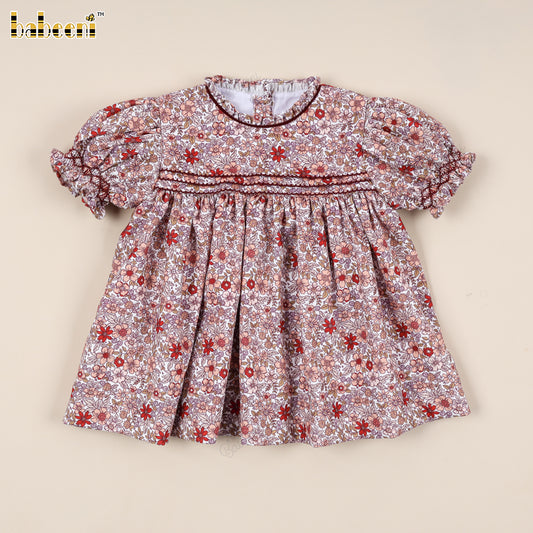 Corduroy A-line Top with Zigzag Pleats and Smocked Cuffs - VAG025