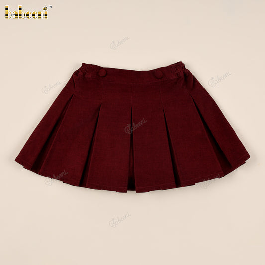 Pleated Velvet Skirt with Built-In Shorts - VAG026