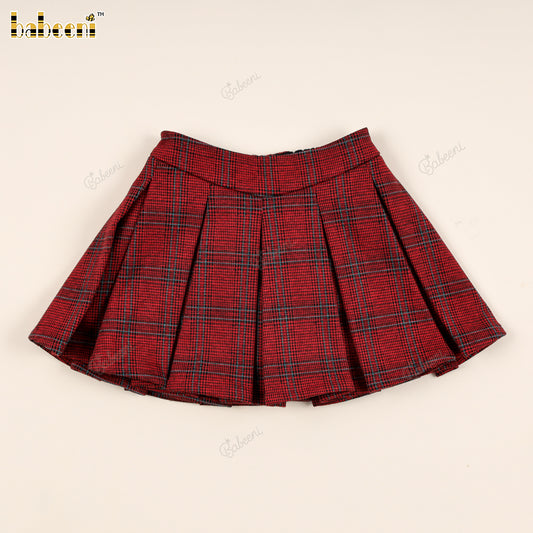Plaid Velvet Skirt with Built-In Shorts - VAG028