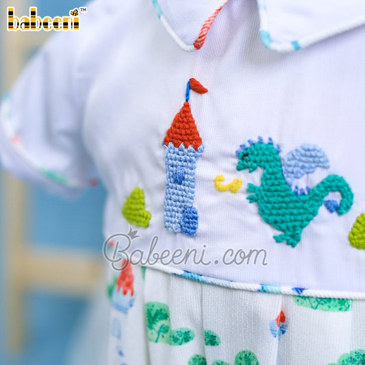 Boy Castle with flying dragon shortall – BC 945A