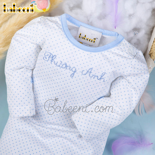 Name hand embroidery baby sleep suits – KN 226