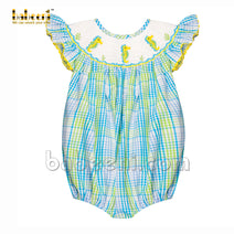 Lovely smocked seahorse bubble - DR 3047