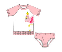 Pretty flamingo appliqued swim shirt - SW 416