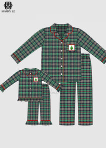 HAND SMOCKED MOMMY AND GIRL MACHING PAJAMAS SET - MD187