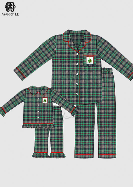 HAND SMOCKED MOMMY AND GIRL MACHING PAJAMAS SET - MD187