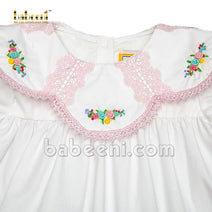 Graceful baby girl embroidered flowers dress - DR 3025