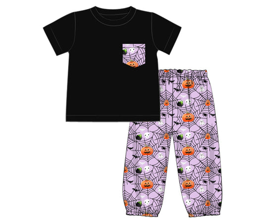 K366- Spider net, pumpkin lavender knit printing 4.0