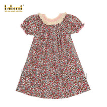 Adorable baby girl tiny flowers smocked bishop dress - DR 3066