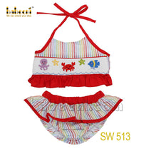 Sea creature smocked bikini  SW 513