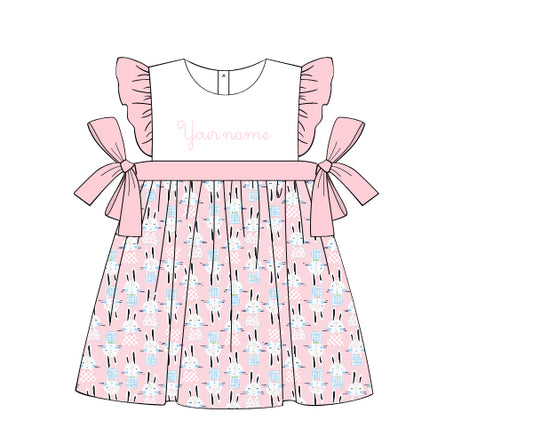 K271- Dressy rabbit in pink knit printing 4.0