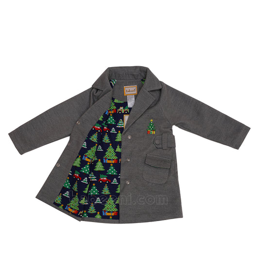 Cozy Baby Boy Christmas Grey Fleece Coat - CT 24