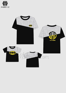 BATMAN APPLIQUE DADDY AND BOY SHIRT - MD406