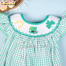 Beautiful St Patrick smocked dress – DR 3453