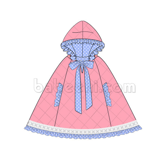 Stunning pink poncho quilted for little girl - QC 18