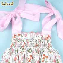 Red Floral Bubble With Pink Bows For Girl - DR3779