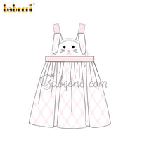 Sweet rabbit applique girl dress with two straps – DR 3519