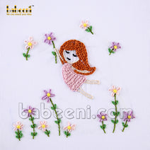 Girl with flowers crochet - CP71