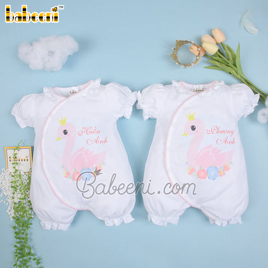Luxurious swan embroidery bubble for newborn – GS 18