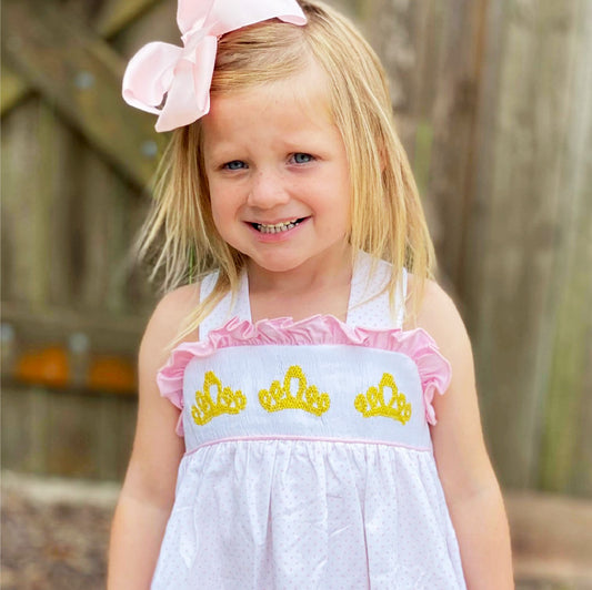 Diadem smocked dress