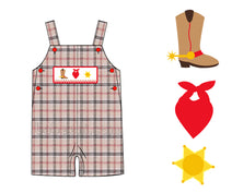 Freedom little cowboy smocked shortall - BC 839