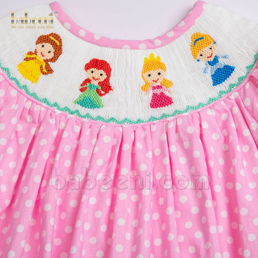 Elegant princess hand smocked girl dress - DR 3090