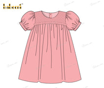 Honeycomb Smocking Dress In Pink Chest To Shoulder For Girl - DR3587