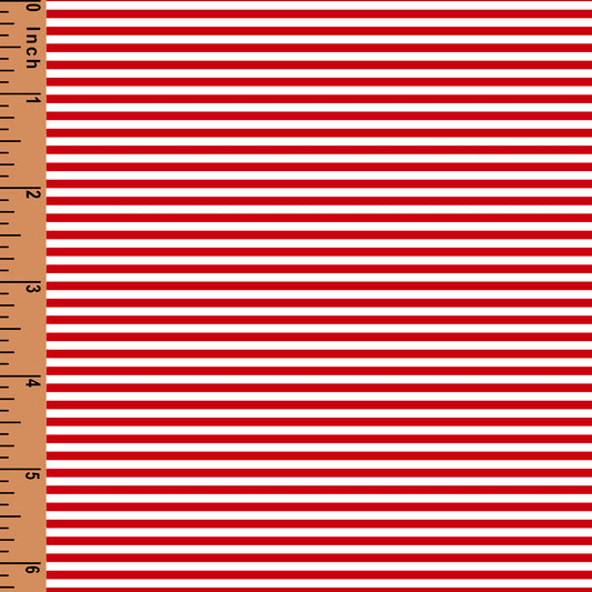 K339- red stripe 3mm knit fabric