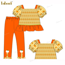 Girl Outfit In Orange Thanksgiving Theme - DR4012