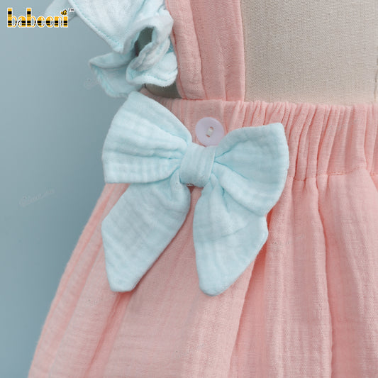 Beautiful dress with flower pattern embroidery on the chest for baby girls - DR4080