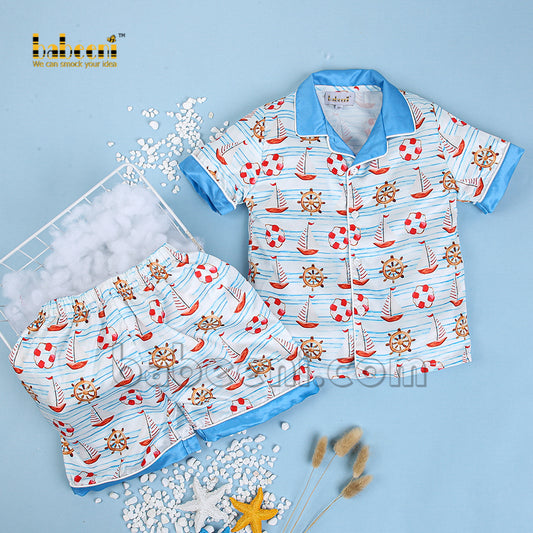 Nice sailboat pattern boy pajama - PJ 52