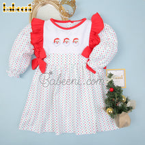 Santa embroidery girl dress - DR3750