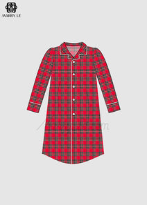 WOMEN RED AND GREEN FLANNEL DRESS - MD207