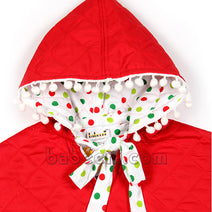 Elegant  red quilted poncho for little girl - QC 66